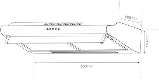 Albatros Hotă standard cu recirculare 60cm