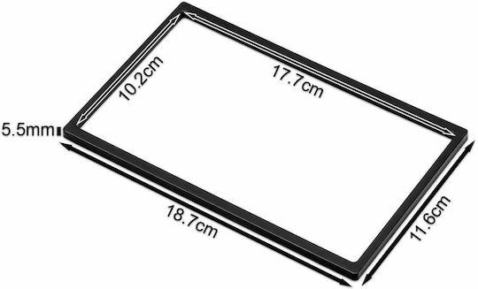 Armaturenbrett-Rahmen Schwarz 2DIN Bildschirm Soundsystem 177x102x5,5mm My-ctc-838
