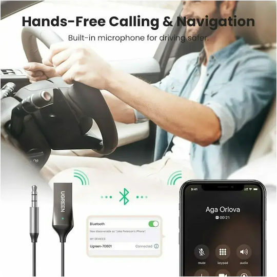 Ugreen Bluetooth Αυτοκινήτου CM309 για το Ταμπλό (AUX / Audio Receiver / με USB θύρα Φόρτισης)