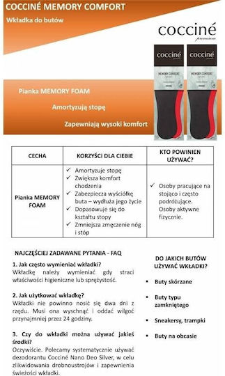 Coccine Ανατομικοί Πάτοι Παπουτσιών Εργασίας με Memory Foam 103022/42 2τμχ