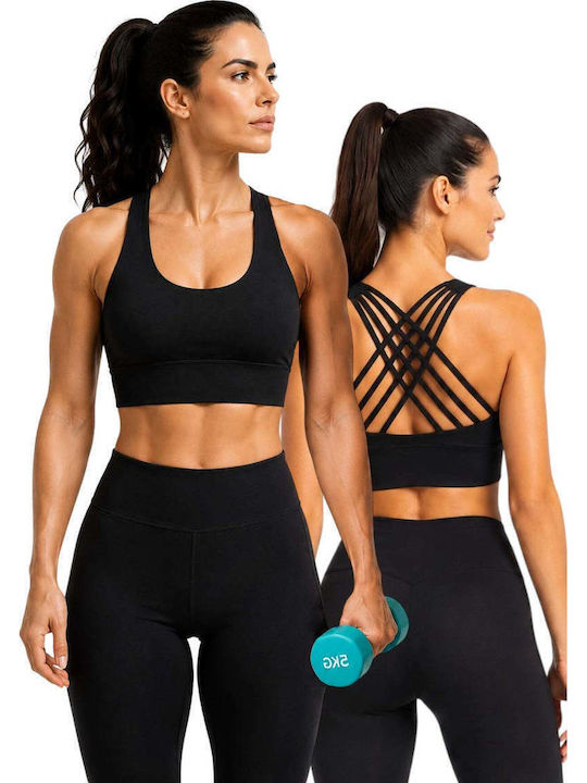 Sutien Sport Femei Negru Cu Căptușeală Detașabilă