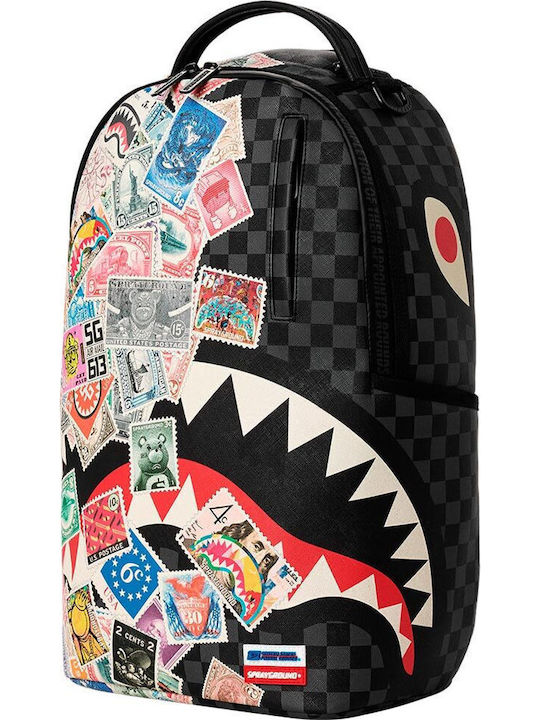 Sprayground School Backpack Junior High-High School with Water Bottle Holder USPS Half Stamps 29 x 15 x 45cm