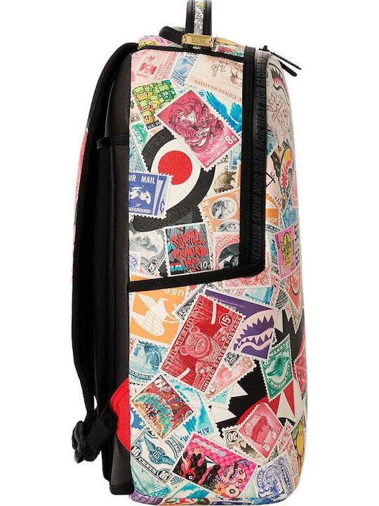 Sprayground School Backpack Junior High-High School with Water Bottle Holder USPS Half Stamps 29 x 15 x 45cm