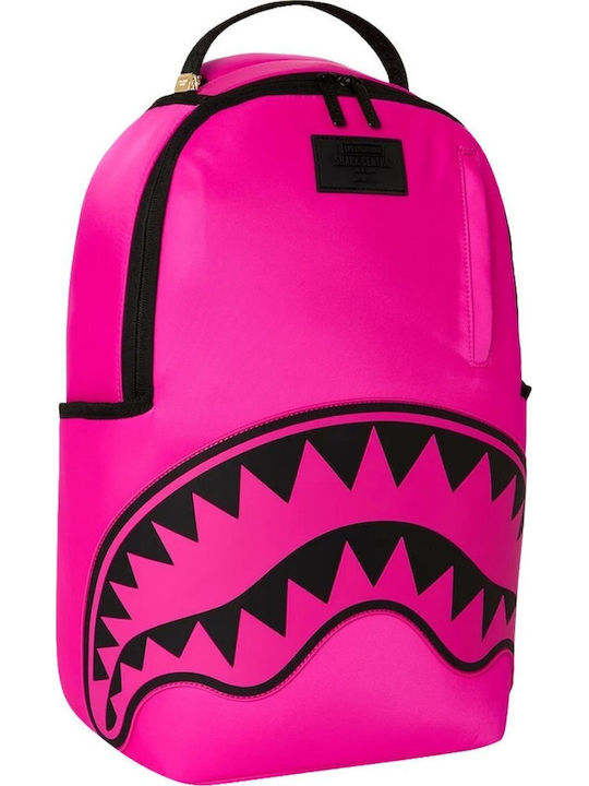 Sprayground Σχολική Τσάντα Πλάτης Γυμνασίου - Λυκείου Σακίδια πλάτης Backpacks SHARK CENTRAL WHITE STENCIL SHARK PINK NYLON