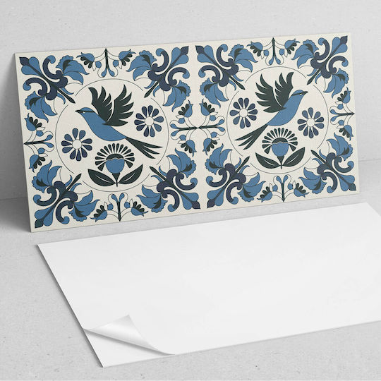 Self-adhesive Decoration Graphic Office Study 100x50 Cm Pattern Bird Flowers