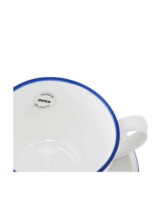 Duka Duka Kaffee Tasse aus Porzellan Weiß 420ml