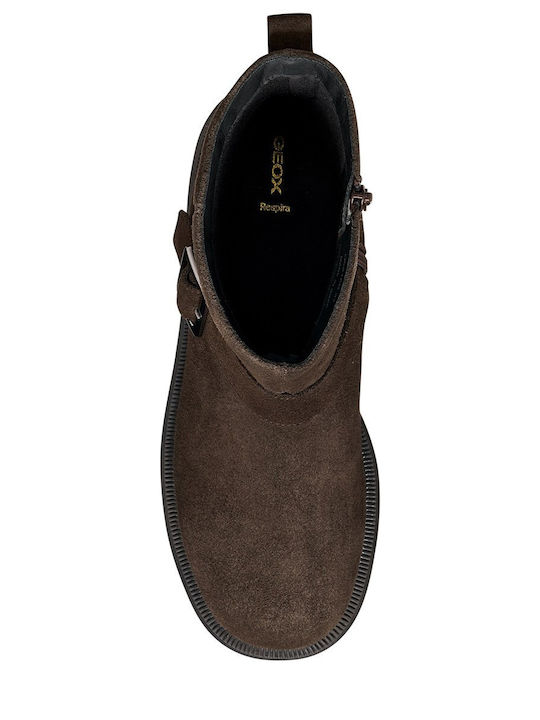 Suede Women's Ankle Boots Brown