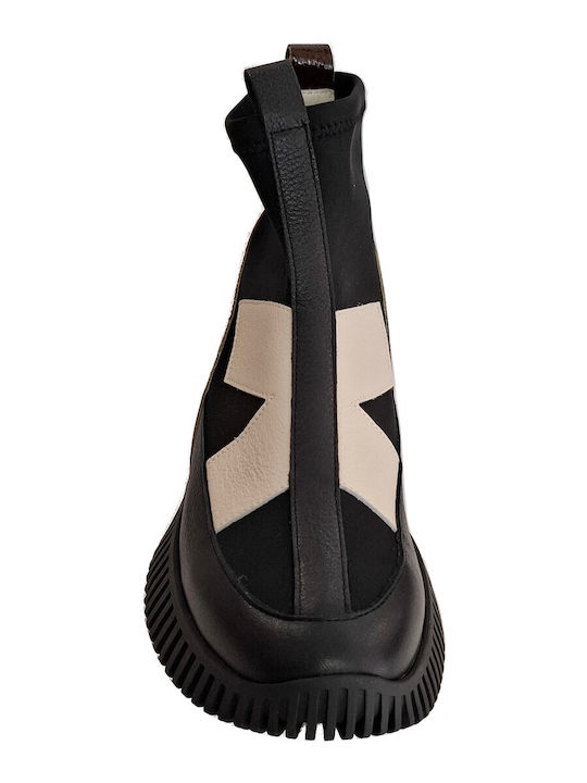Leder Damen Stiefeletten Mehrfarbig