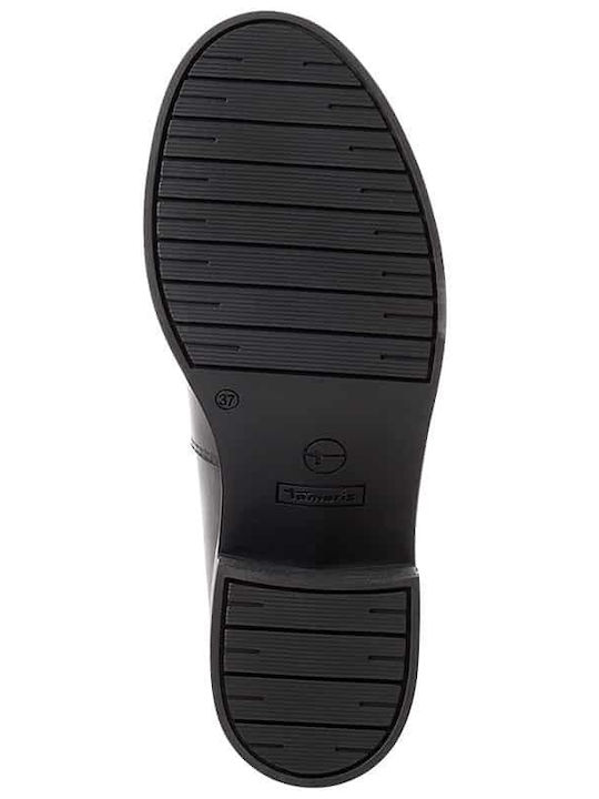 Leder Damen Chelsea-Stiefel Schwarz