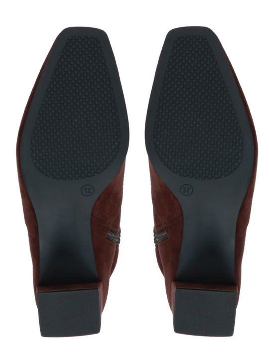 Damen Stiefeletten mit Absatz Braun