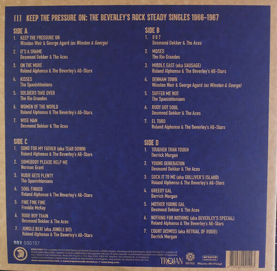 Various Keep Pressure On Beverley's Rock Steady Singles 1966 1967 Vinyl