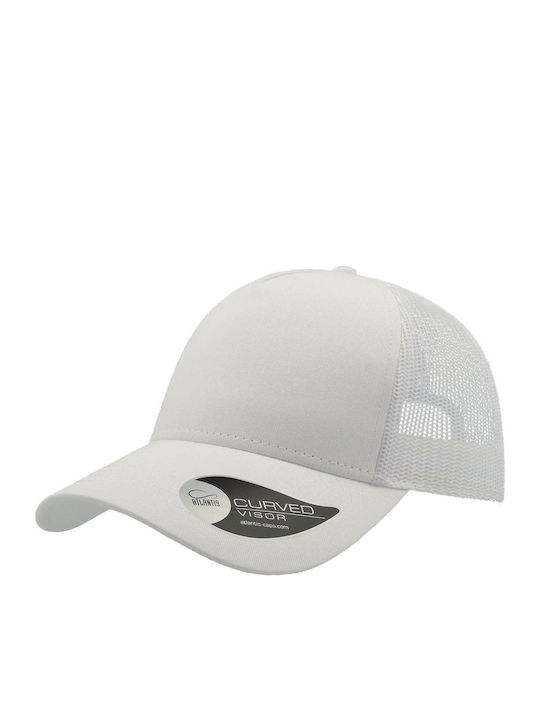 Atlantis Rapper Cotton 888 Five-Panel Jockey Hat 100% Cotton 100% Polyester White