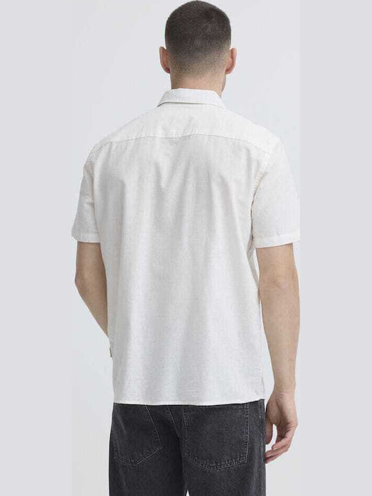 Short Sleeve Linen Shirt in Regular Fit White