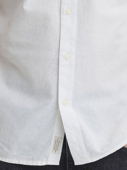 Short Sleeve Linen Shirt in Regular Fit White