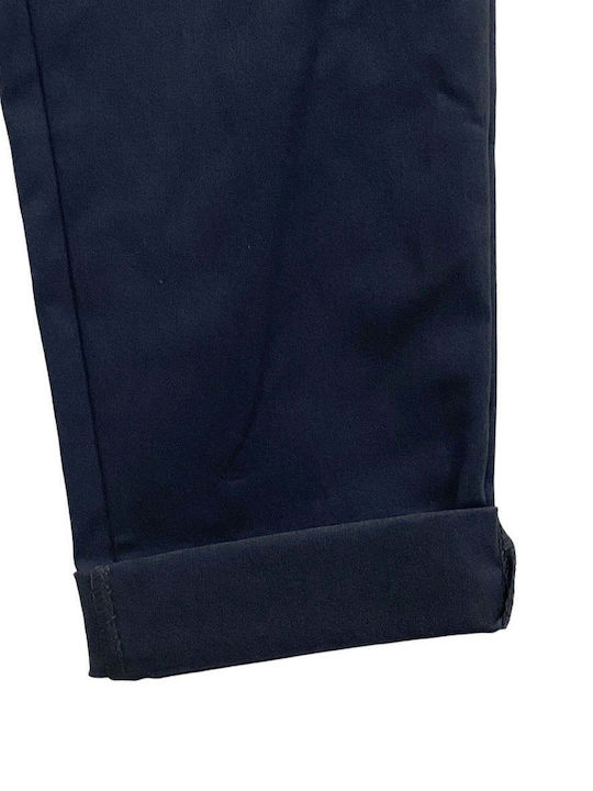 Damen Stoffhose mit Gummiband in Schlank Passform Blau