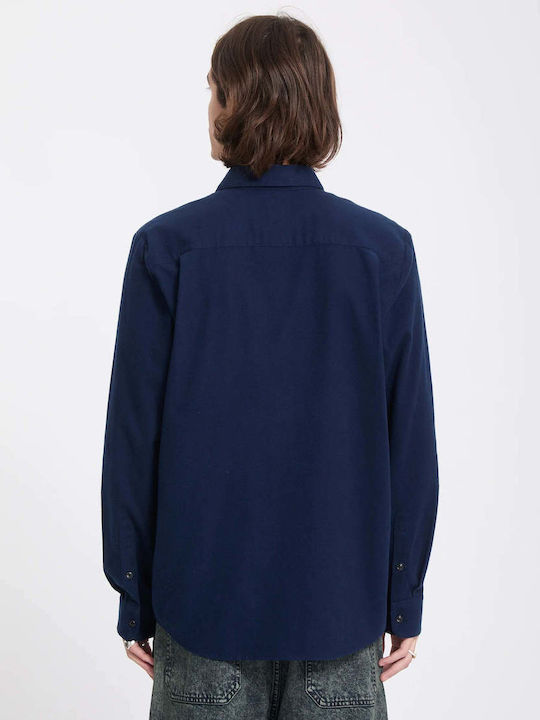 Caden Long Sleeve Flannel Shirt in Regular Fit Marine