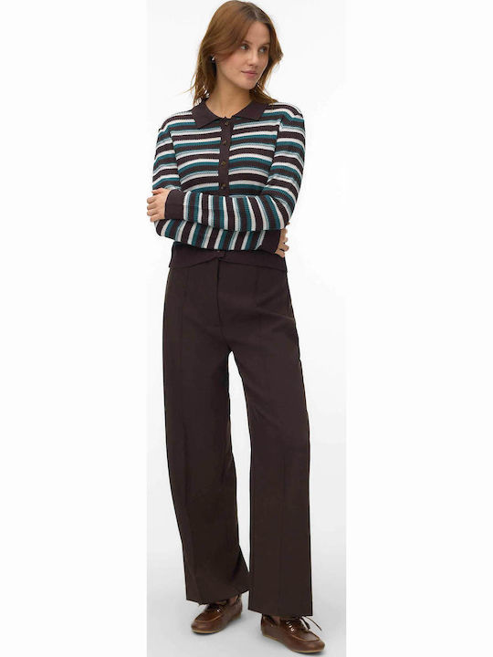Vero Moda Knitted Women's Cardigan Dark Brown