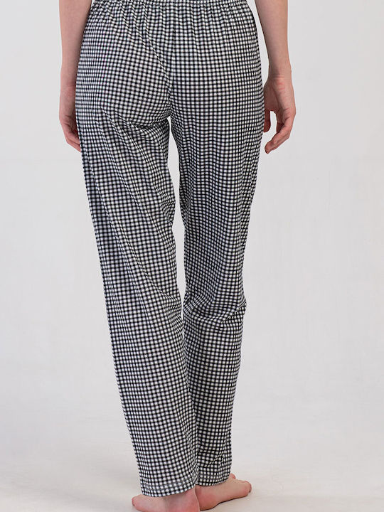Vienetta Secret Summer Women's Pyjama Trousers Black-White