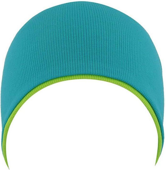 Beanie Unisex Reversible Σκούφος Πλεκτός σε Τιρκουάζ χρώμα