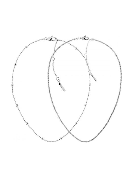 Calvin Klein Κολιέ Διπλό από Ατσάλι