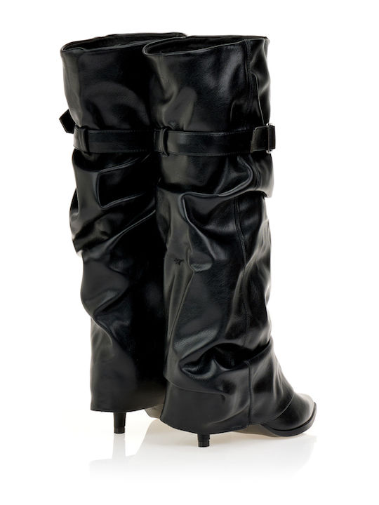 Damenstiefel mit Mittelhohem Absatz in Schwarz