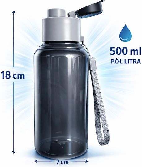 Paso Παιδικό Παγούρι με Καλαμάκι Μαύρο 500ml