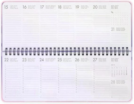 Legami Milano Tägliche Tagesordnung 2027 Lila 10,2x27,2cm