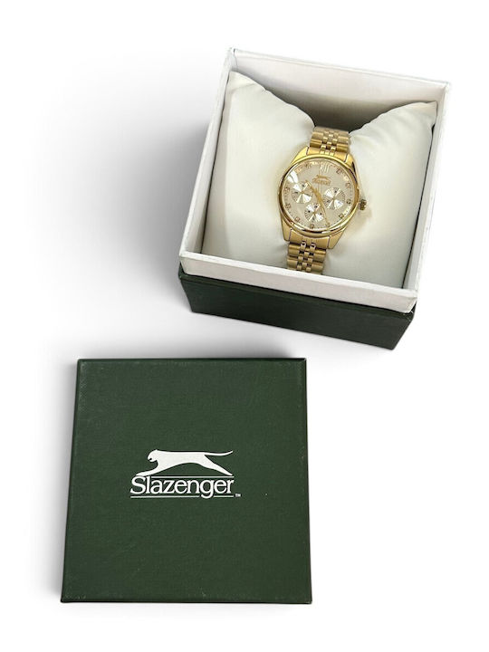 Slazenger Дамски Часовник Кварцов с Златна Стоманена Гривна