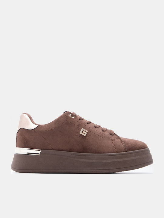 Damen Flatforms Sneakers Dunkelbraune
