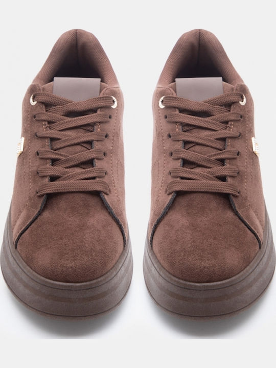 Damen Flatforms Sneakers Dunkelbraune