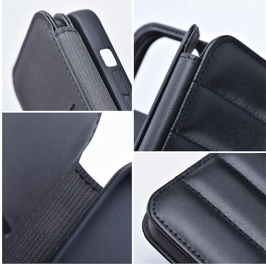 Forcell Puffer Buchen Sie Synthetisches Leder Schwarz (iPhone 14 Plus)