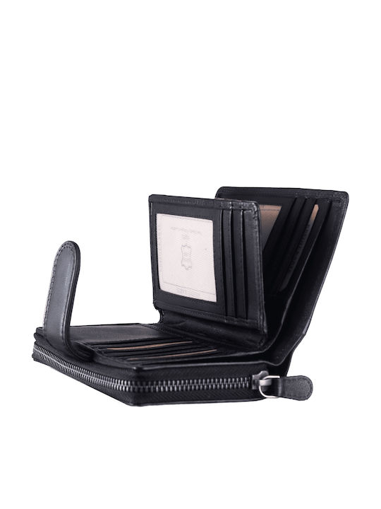 Large Leather Women's Wallet Black