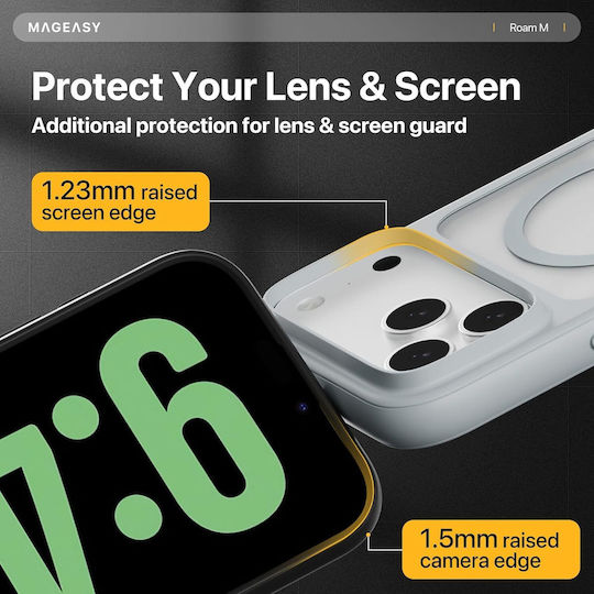 Mageasy Roar M With Lanyard Back Cover Silicone with Strap Transparent (iPhone 17 Pro Max)