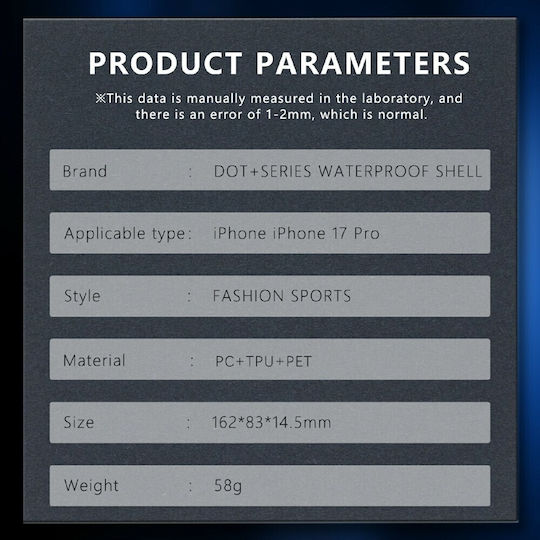 Redpepper Dot+ Series Ip68 Waterproof Σκληρή Θήκη Black Apple Iphone 17 Pro