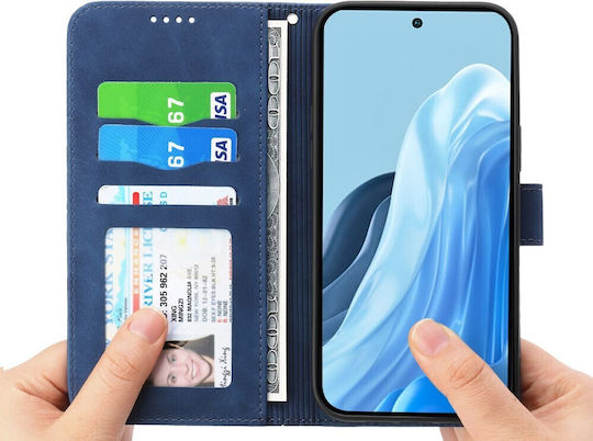 Dierfeng Θήκη Πορτοφόλι Blue Oppo Reno15 5g