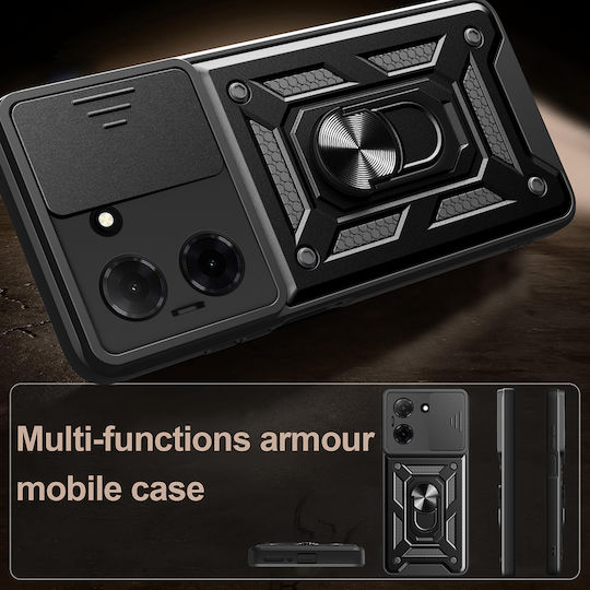 Techsuit Camshield Series Back Cover Silicone Black (Honor X5C Plus)