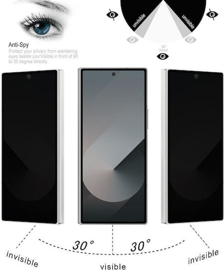 Samsung Galaxy Z Fold7 5G Full Coverage 28 Degree Privacy Tempered Glass Screen Protector
