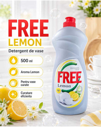 Free Flüssiges Spülmittel Zitronenduft Effiziente Formel 500 ml