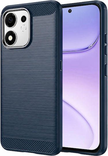 Techsuit Carbon Silicone Plastic Blue Back Cover (Honor 600)