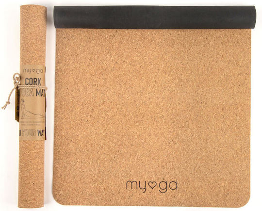 Ryder Hub Cork Rubber Exercise Mat Brown 183x63x0.2cm