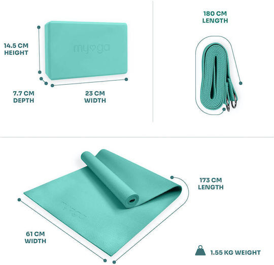 Ryder Hub Starter Kit Trainingsmatte Yoga Türkis (173x61x0,4cm)
