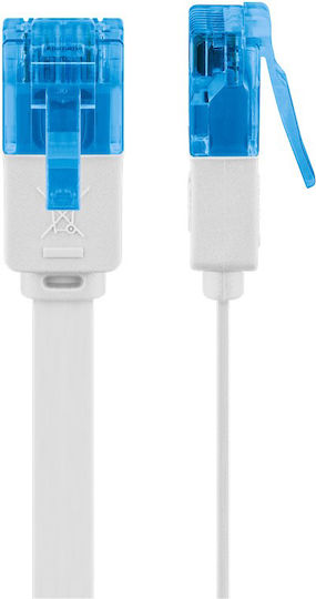 Goobay Flat U/UTP Cat.6a (Gigabit) Καλώδιο Δικτύου Ethernet 0.5m Λευκό