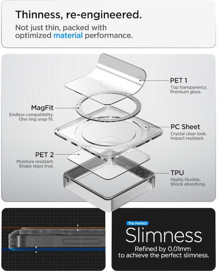 Spigen Ultra Hybrid Mag Back Cover Σιλικόνης / Πλαστικό 2mm Clear White (Galaxy S26+)