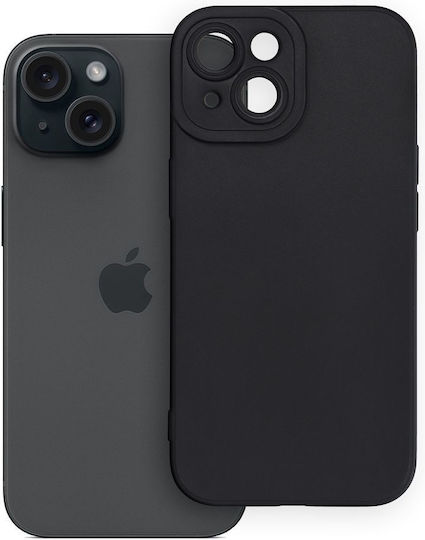 Matt Back Cover Σιλικόνης Μαύρο (iPhone 15)
