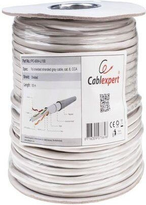 Cablexpert U/FTP (STP) Cat.6e High Speed Ethernet Network Cable Without Terminals 100m Gray