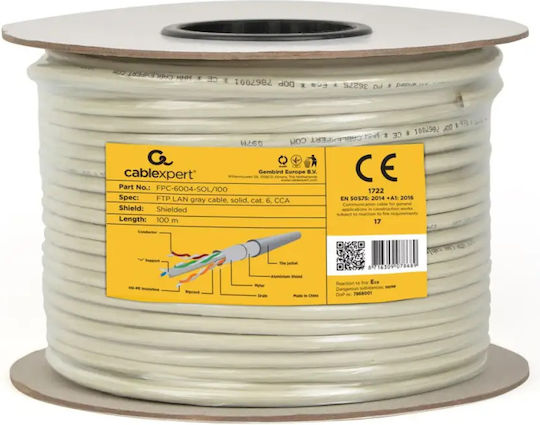 Cablexpert U/FTP (STP) Cat.6e High Speed Ethernet Network Cable Without Terminals 100m Gray