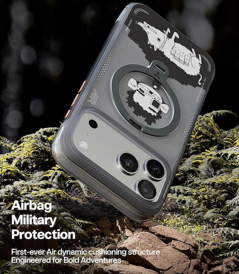 Torras Ostand Spin Back Cover Πλαστικό / Σιλικόνης Μαύρο (iPhone 17 Pro Max)