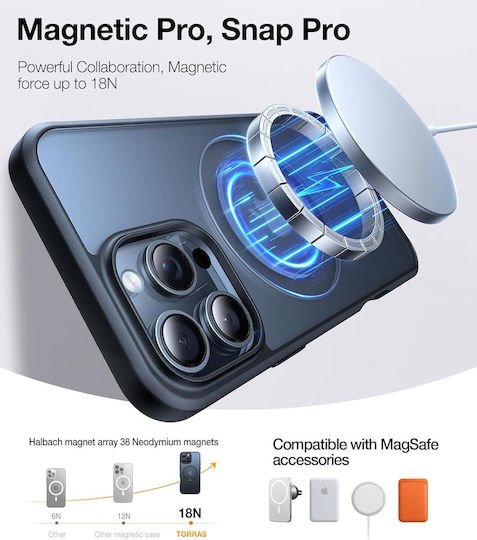 Torras Ostand Umschlag Rückseite Silikon Schwarz (iPhone 17 Pro / iPhone 16 Pro)
