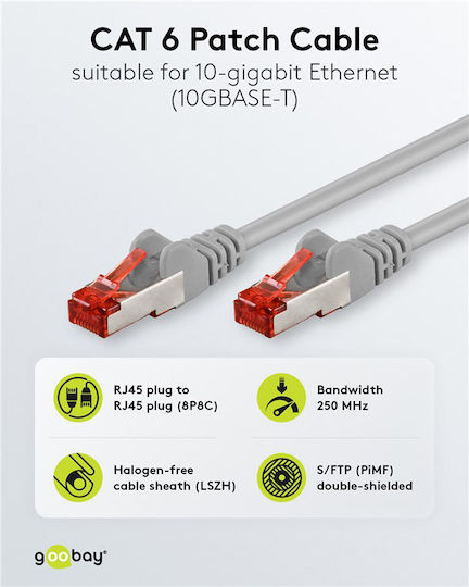 Goobay S/FTP Cat.6 (Gigabit) Cablu De Rețea Ethernet 50m Gri