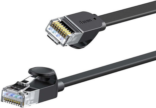 Baseus Flat U/UTP Cat.6 (Gigabit) Καλώδιο Δικτύου Ethernet 1.5m Μαύρο